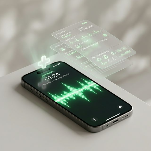 ChartLite voice to EMR concept running on a smartphone